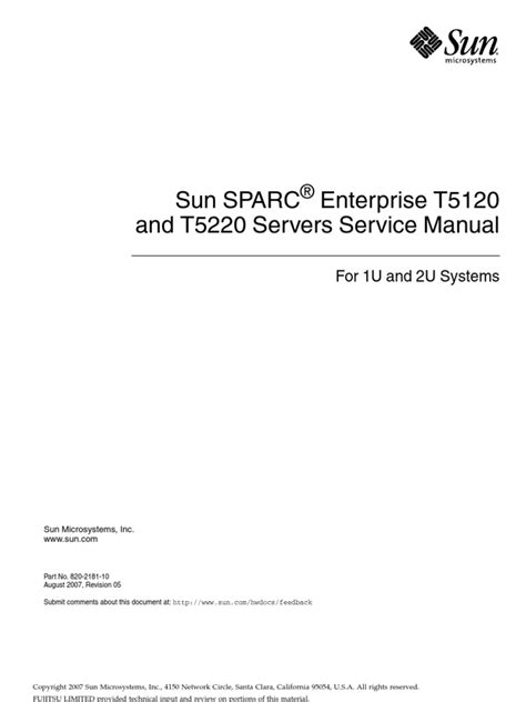 sun sparc t5120 pdf manual